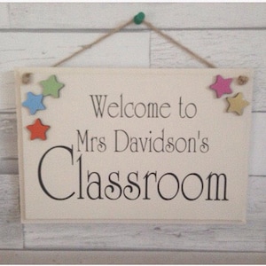 Fun personalised Classroom welcome sign, great for a newly qualified teacher. image 1