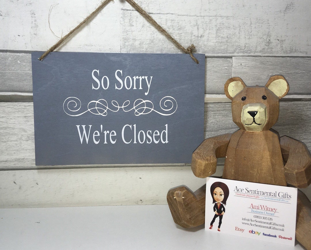 Double Sided Open Closed Shop Door Sign - Etsy
