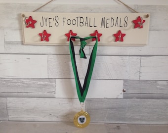 Personalised medal holder,  hooks for medals, wooden sign with hooks, hang your medals, sport achievements,