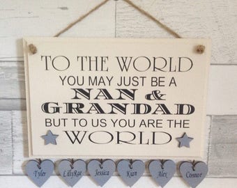 Personalised Nan and Grandad Gift, Present for the Grandparents