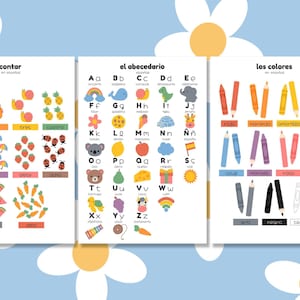 Spanish Educational Posters for Children - Bundle of 15 Prints