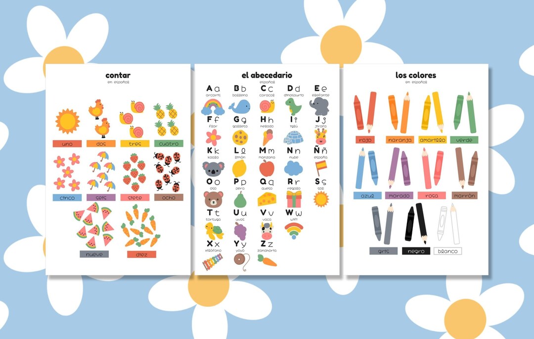 Spanish Educational Posters for Children - Bundle of 15 Prints - Etsy UK