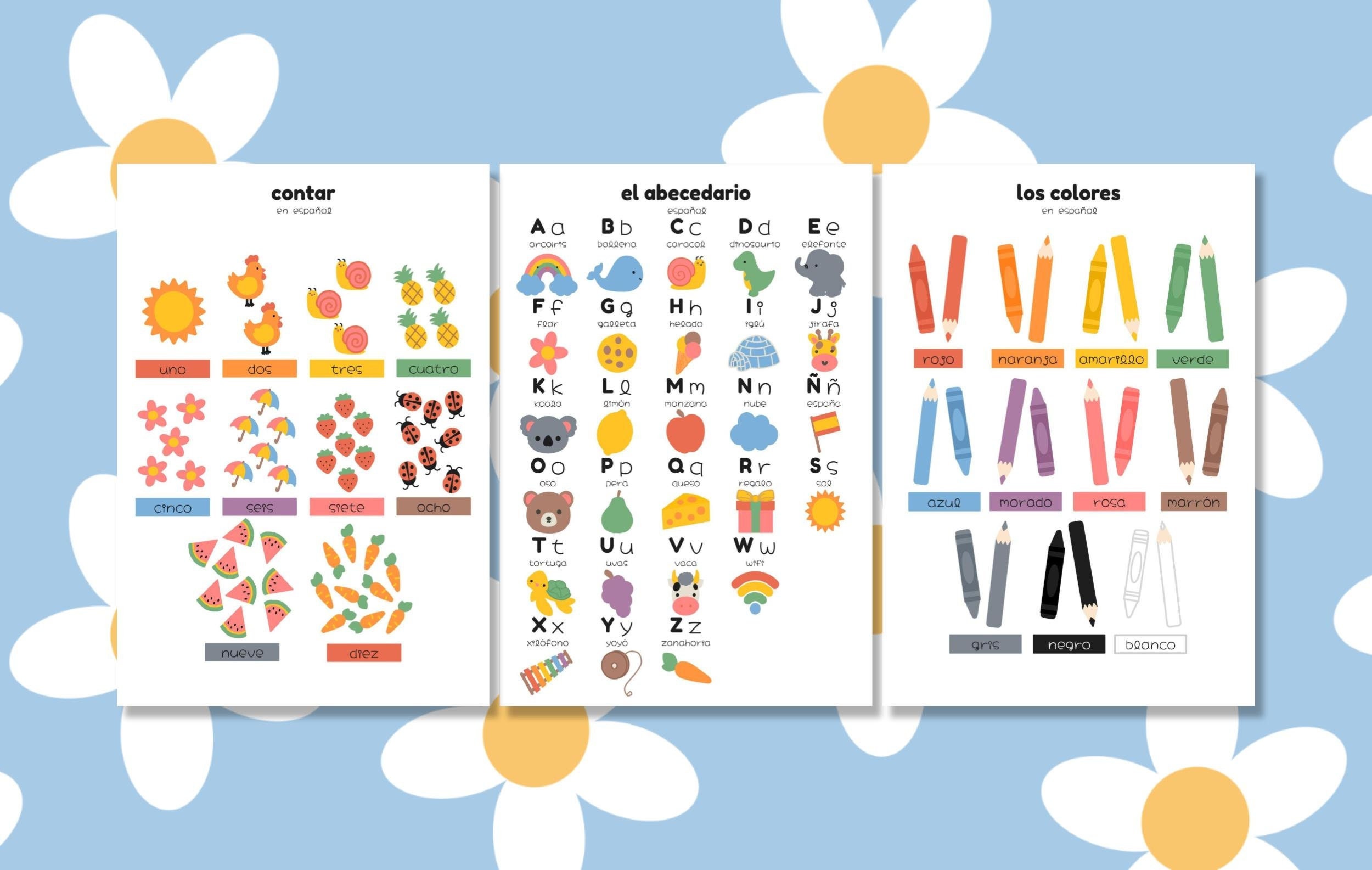 Spanish Educational Posters for Children - Bundle of 15 Prints - Etsy