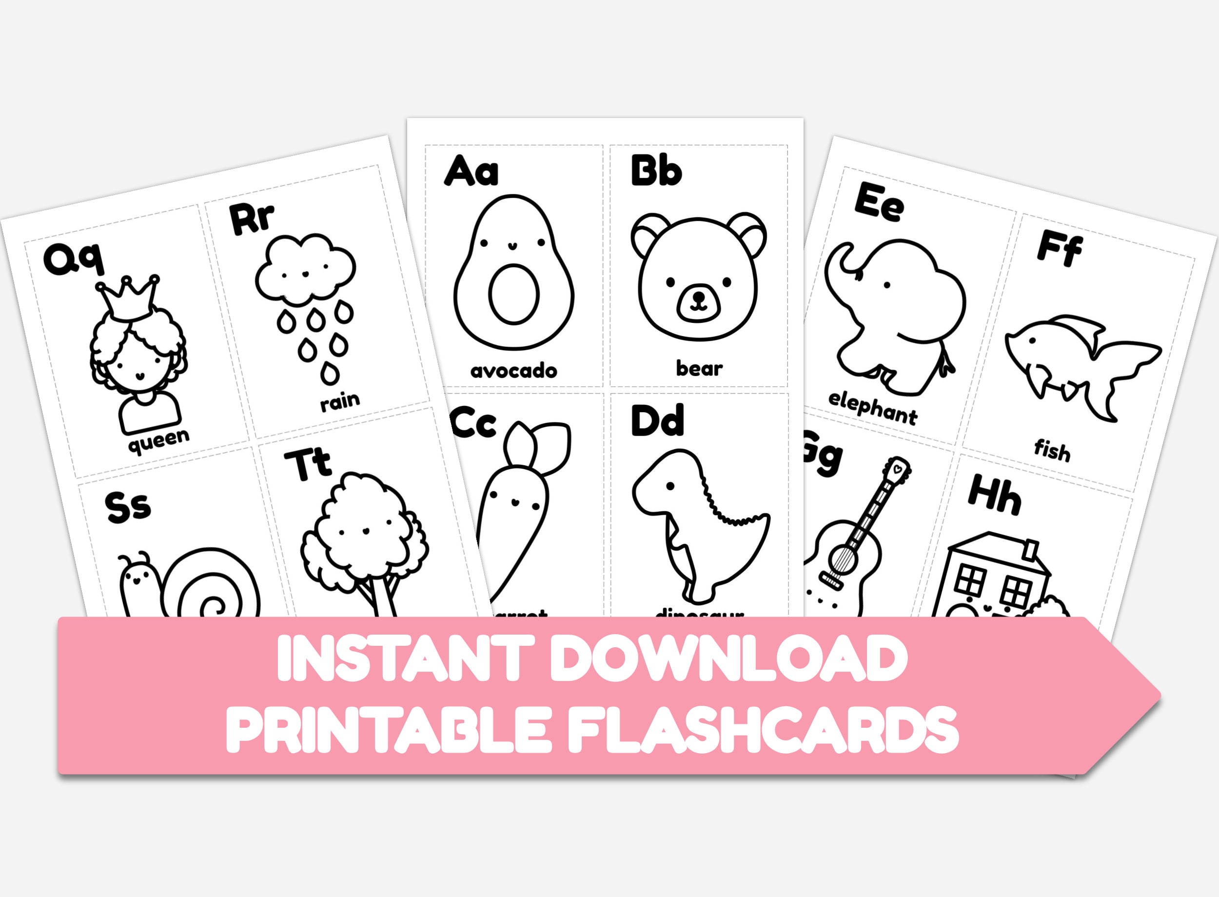 Alphabet Flash Cards Coloring Pages