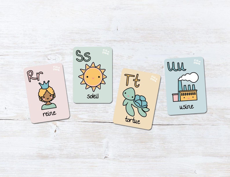 French Alphabet Flashcards Printable Digital PDF Educational Etsy