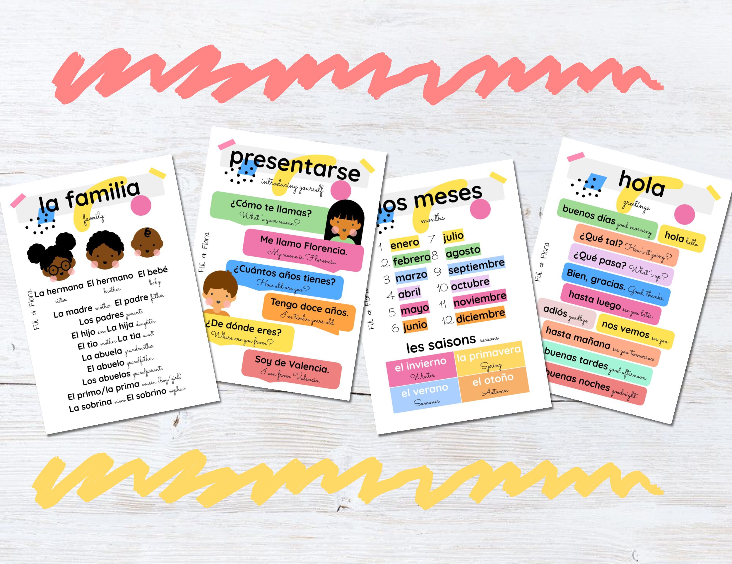 Spanish Language Flashcards For Children Educational Gift Spanish Language Flashcards For Children Educational Gift