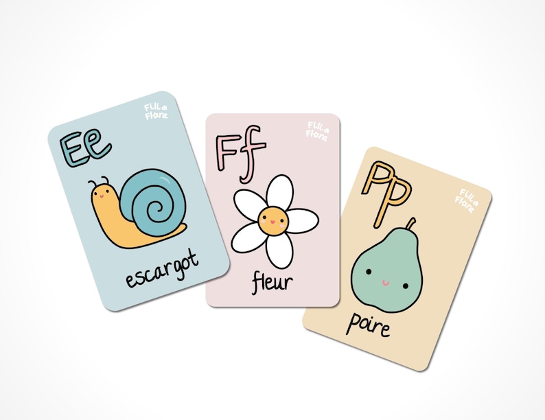 French Alphabet Flashcards Printable Digital PDF Educational Etsy España