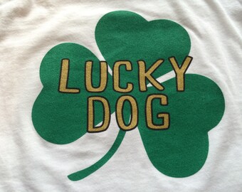 Dog Shirt "Lucky Dog" American Apparel St. Patrick's Day Shirt