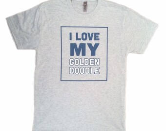 Tri-Blend T-Shirt "I Love My Goldendoodle" Design