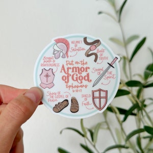 Kids Armor of God Sticker | Bible Verse Water Bottle Sticker | Journal Sticker | Christianity Sticker | Christian Gifts | New Believer Gifts