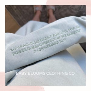 Custom Bible Verse Embroidered Crewneck Sweatshirt | Minimal Neutral Embroidery | Christian Sweatshirt | Faith