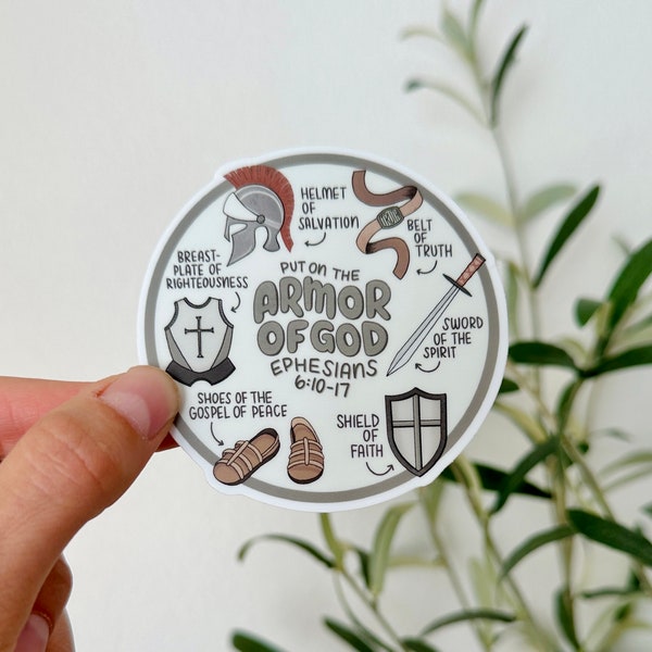 Kids Armor of God Sticker | Bible Verse Water Bottle Sticker | Journal Sticker | Christianity Sticker | Christian Gifts