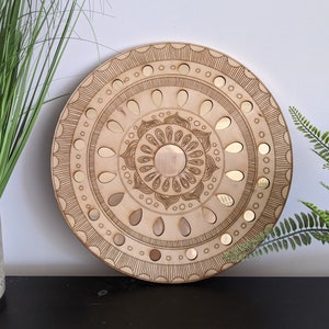 Mandala Gold Wood Wall Decoration Meditation