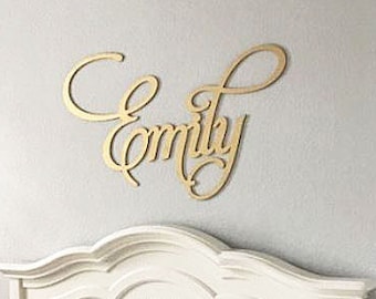 Swirl Font Baby Name Sign for Nursery Wall