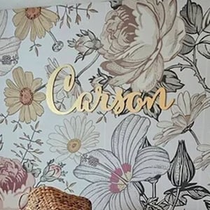 Gold Nursery Name Sign for Baby Room Wall Decor
