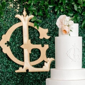 Wedding Monogram Sign Vintage Style Shuler Studio Gold