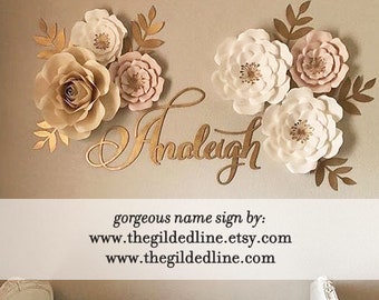 Gold Baby Name Sign Calligraphy Font