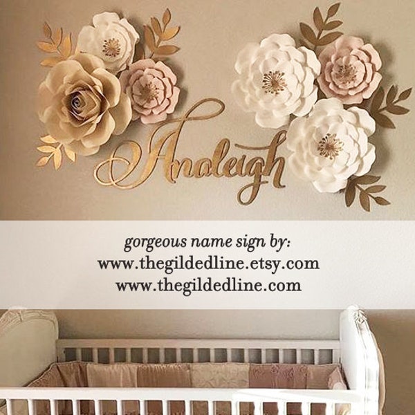 Gold Baby Name Sign Calligraphy Font
