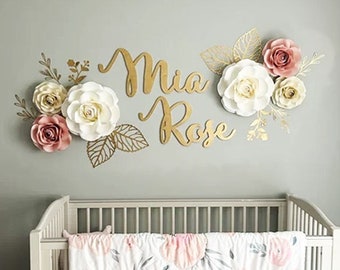 Two First Names Baby Sign Girl or Boy Gold