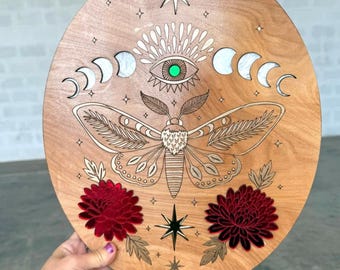 Mystical evil eye Luna moth protection art