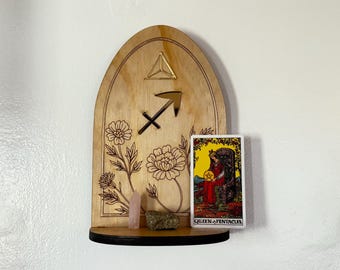Sagittarius Zodiac Sign Altar Shelf for Tarot and Offerings Display