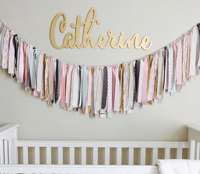 Baby Name Sign Nursery Decoration Gold for Wall Etsy