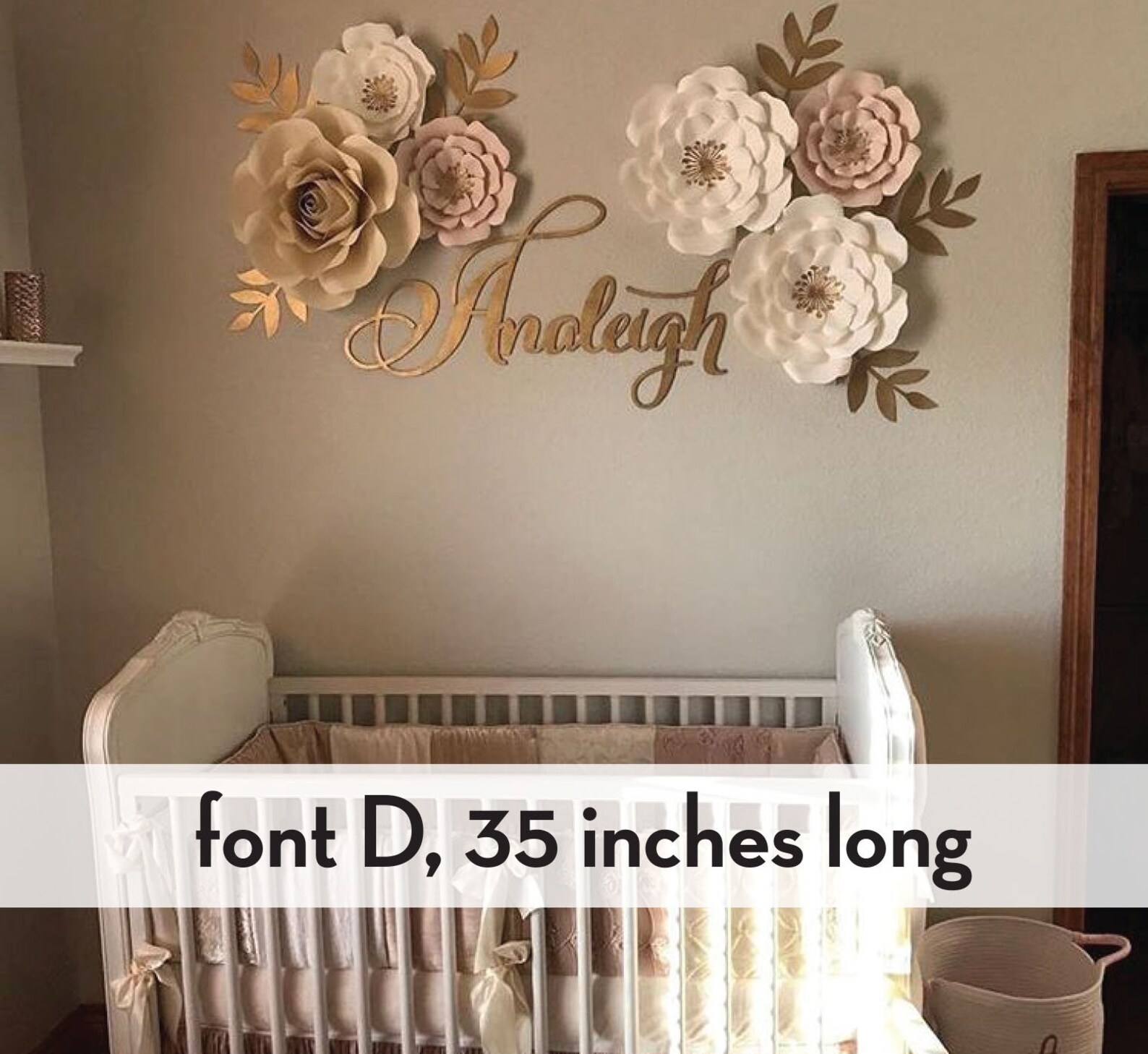 Large baby name sign wood wall name sign different font Etsy