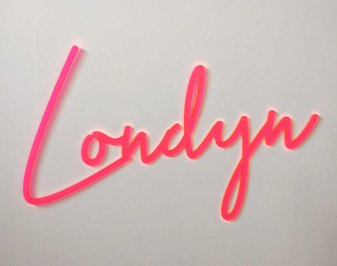 Neon Pink Custom Acrylic Name or Business Sign - Etsy