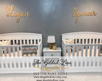 Twin Name Signs for Baby Room or Kids Room