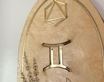 Gemini Zodiac Sign Altar Shelf for Tarot and Offerings Display shrine