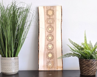 Chakra Wood Wall Sign Decoration Meditation