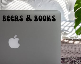 Books & Beers Vinyl Decal, Book Lover Gifts, Gifts for Book Lovers, Books and Beer Decal, Books and Beer,