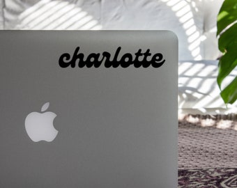 Charlotte Vinyl Decal, Charlotte, NC Gifts, Charlotte, NC, Charlotte Decal, NC Decal, Fun Font Decal, Retro Charlotte Decal, Laptop Decal