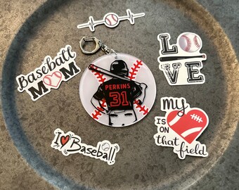 Personalized baseball mom key ring, baseball mom , softball mom, mothers day gift, baseball keychain, baseball bogg bag, softball bogg bag