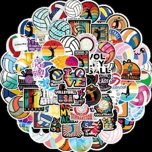 Volleyball stickers, pack of volleyball stickers, team volleyball  gifts, volleyball girls, volleyball, volleyball sticker lot, 25 stickers