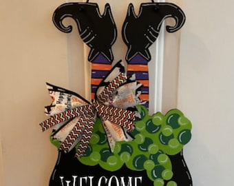 Halloween door sign, Halloween front door sign, Halloween decorations, witches pot sign, witch sign, cauldron, wood door sign