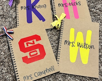 Personalized notebook, Personalized teacher gift, personalized teacher notebook, teacher gift, teacher apprectiation