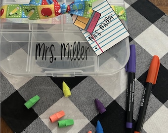 Personalized teachers gift, snack box, personalized tackle box. Teacher appreciation gift, end of year teacher gift, gift for teacher