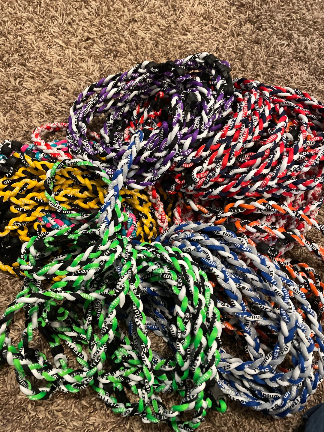 Sports Rope Necklace, Three Braid Baseball Necklace, Team Sports