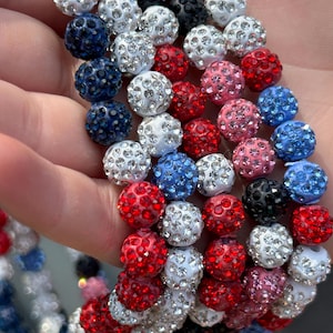 Shiny beaded rhinestone Baseball necklace, Ice baseball necklace, shiny sport necklace, glitter necklace, baseball drip,
