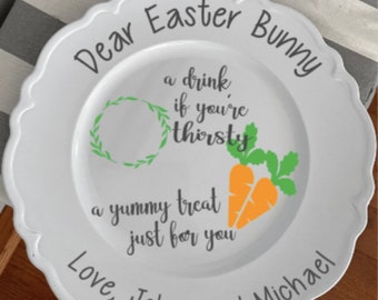 Easter Bunny plate, carrots for easter bunny, Easter traditions