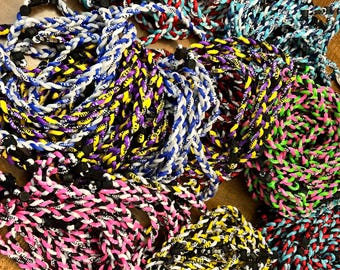 Sports rope necklace, three braid baseball necklace, team sports necklace, titanium rope necklace, team gifts, softball necklace