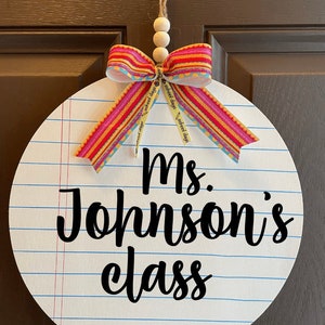 Teacher door sign, personalized teachers door hanger, classroom sign, classroom door hanger