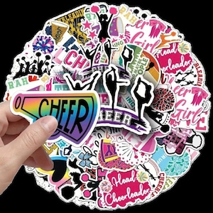 Cheerleading stickers, pack of cheerleading stickers, team cheer gifts, cheerleading girls, cheer mom, cheerleading sticker lot, 25 stickers