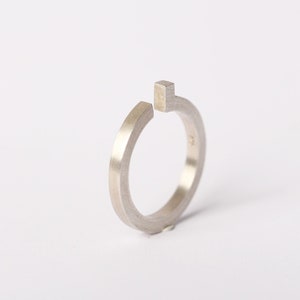 minimal silver engagement ring architecture jewelry in geometric design a ring for valentines day image 1