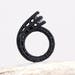 schwarzer Ring für Frauen, Damenring mit Stein Geschenk für Frauen, minimalistischer Schmuck, 3D Druck Architektur Ring groß 