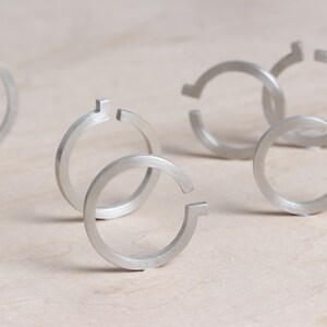 minimal silver engagement ring architecture jewelry in geometric design a ring for valentines day image 7
