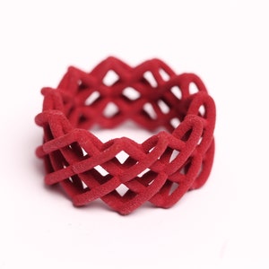 Large ring red a statement jewelry in modern design a gift for her image 6
