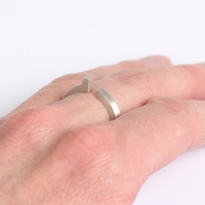 minimal silver engagement ring architecture jewelry in geometric design a ring for valentines day image 3