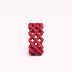 Large ring red a statement jewelry in modern design a gift for her image 4